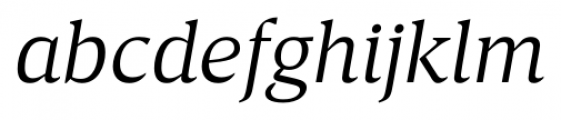 Breve Text Light Italic Font LOWERCASE