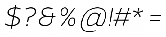 Brisko Sans Thin Italic Font OTHER CHARS