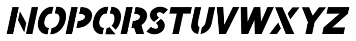 British Stencil JNL Oblique Font LOWERCASE