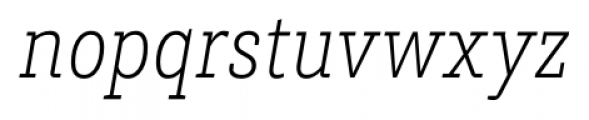 Brix Slab Condensed ExtraLight Italic Font LOWERCASE