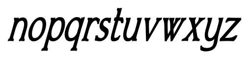 Bronzetti Condensed Condensed Bold Italic Font LOWERCASE