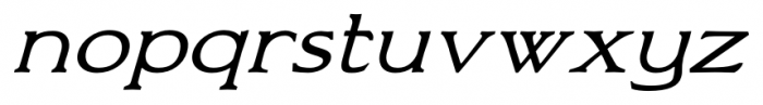 Bronzetti Expanded Expanded Regular Italic Font LOWERCASE