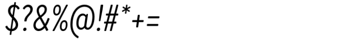 Brandon Grotesque Condensed Regular Italic Font OTHER CHARS