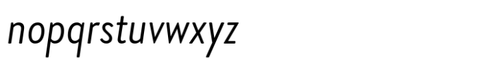 Brandon Grotesque Condensed Regular Italic Font LOWERCASE