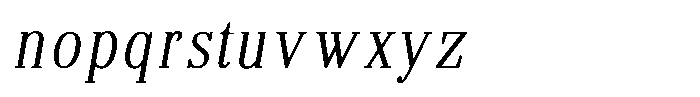 Brastine Contrast Extra Light Condensed Italic Font LOWERCASE
