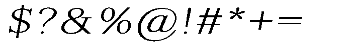 Brastine Contrast Extra Light Expanded Italic Font OTHER CHARS