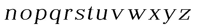 Brastine Contrast Extra Light Expanded Italic Font LOWERCASE