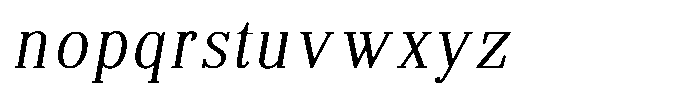 Brastine Contrast Extra Light Semi Condensed Italic Font LOWERCASE