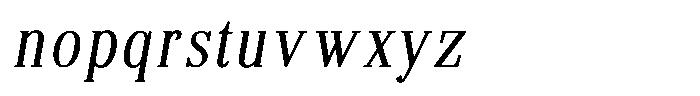 Brastine Contrast Light Condensed Italic Font LOWERCASE