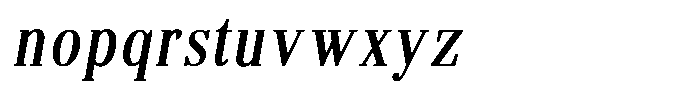 Brastine Contrast Medium Condensed Italic Font LOWERCASE