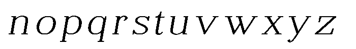 Brastine Contrast Thin Expanded Italic Font LOWERCASE