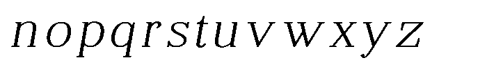 Brastine Contrast Thin Semi Expanded Italic Font LOWERCASE