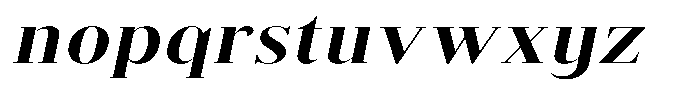 Brastine Extra Bold Expanded Italic Font LOWERCASE