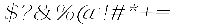 Brastine Extra Light Expanded Italic Font OTHER CHARS