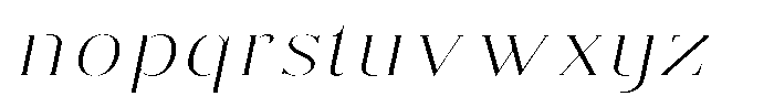 Brastine Extra Light Expanded Italic Font LOWERCASE
