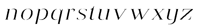 Brastine Light Expanded Italic Font LOWERCASE