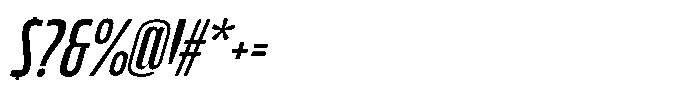 Bratva Light Slant Font OTHER CHARS