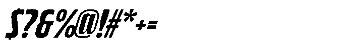 Bratva Medium Slant Font OTHER CHARS