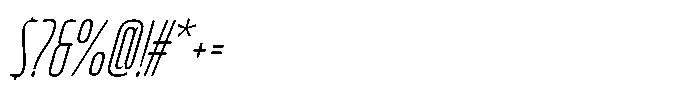 Bratva Narrow Slant Font OTHER CHARS