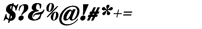 Bravellion Black Condensed Italic Font OTHER CHARS