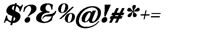 Bravellion Black Expanded Italic Font OTHER CHARS