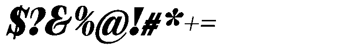 Bravellion Black Extra Condensed Italic Font OTHER CHARS
