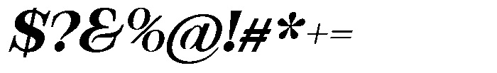 Bravellion Bold Expanded Italic Font OTHER CHARS