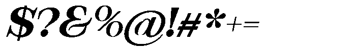 Bravellion Bold Extra Expanded Italic Font OTHER CHARS