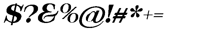 Bravellion Bold Ultra Expanded Italic Font OTHER CHARS