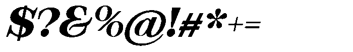Bravellion Extra Bold Extra Exp Italic Font OTHER CHARS