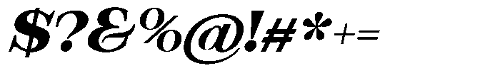 Bravellion Extra Bold Ult Exp Italic Font OTHER CHARS