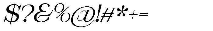 Bravellion Extra Expanded Italic Font OTHER CHARS