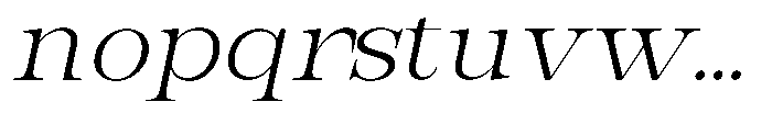 Bravellion Light Expanded Italic Font LOWERCASE