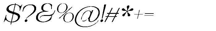 Bravellion Light Ultra Expanded Italic Font OTHER CHARS