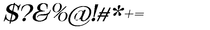 Bravellion Medium Expanded Italic Font OTHER CHARS