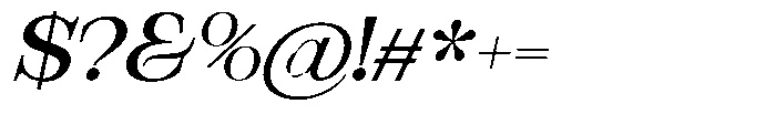 Bravellion Medium Extra Expanded Italic Font OTHER CHARS