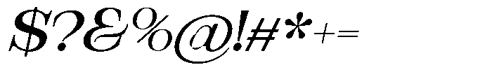 Bravellion Medium Ultra Expanded Italic Font OTHER CHARS