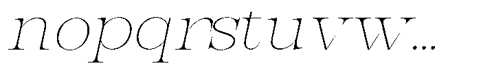 Bravellion Thin Expanded Italic Font LOWERCASE