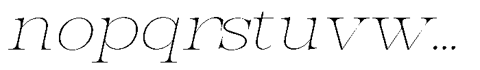 Bravellion Thin Extra Expanded Italic Font LOWERCASE