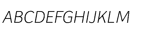 Bree Cyrillic Thin Oblique Font UPPERCASE