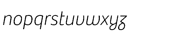 Bree Cyrillic Thin Oblique Font LOWERCASE