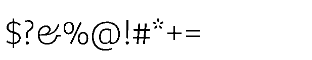 Bree Cyrillic Thin Font OTHER CHARS