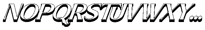 Brideside Bold Oblique 3 D Font UPPERCASE