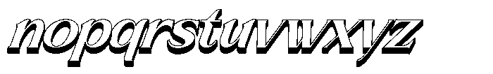 Brideside Bold Oblique 3 D Font LOWERCASE