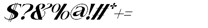 Brideside Bold Oblique Font OTHER CHARS