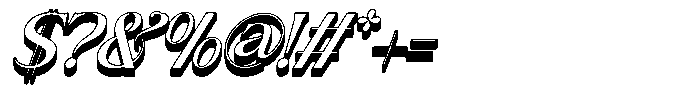 Brideside Oblique 3 D Font OTHER CHARS