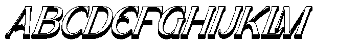 Brideside Oblique 3 D Font UPPERCASE