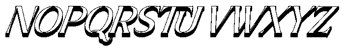 Brideside Oblique 3 D Font UPPERCASE
