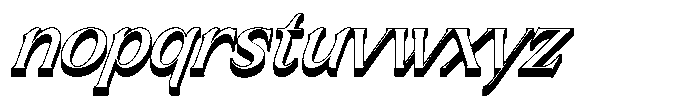 Brideside Oblique 3 D Font LOWERCASE