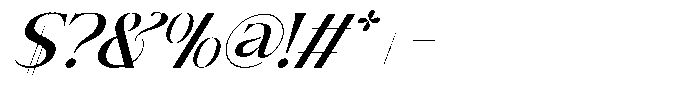 Brideside Oblique Font OTHER CHARS